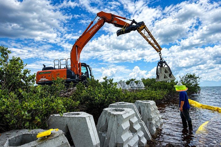 Coastal seawall project